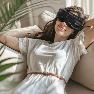 VEVOR Eye Massager With Heat & Remote Eye Care Device 5 Modes Bluetooth Music