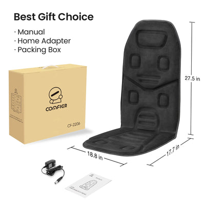 Back Massager Chair Pad, 10 Motors Vibration Massage Seat Cushion with Heat for Home Office Use