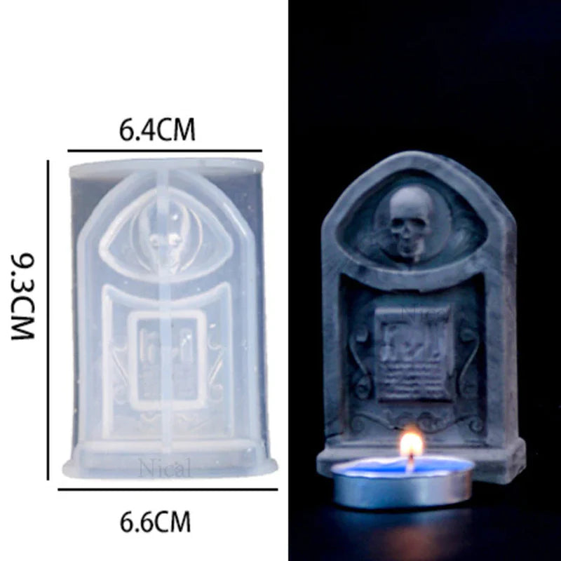 Halloween Ghost Bride Groom Candle Silicone Mold DIY Skull Pumpkin Candle Making Resin Soap Mold Christmas Gift Craft Home Decor