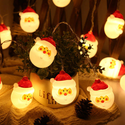 Festive LED String Lights for Winter Decoration with Snowman Design