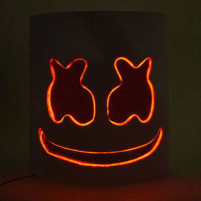 DJ Luminous Head Mask Lifelike Marshmello Mask Breathable Helmet Mask Durable Carnival Festival Halloween Party Props Cosplay
