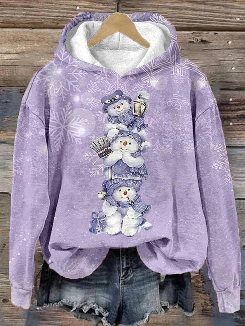 Relaxed Hoodie Festive Knit Pullover