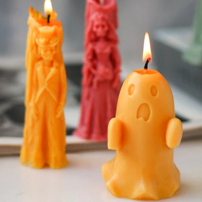 Halloween Ghost Bride Groom Candle Silicone Mold DIY Skull Pumpkin Candle Making Resin Soap Mold Christmas Gift Craft Home Decor
