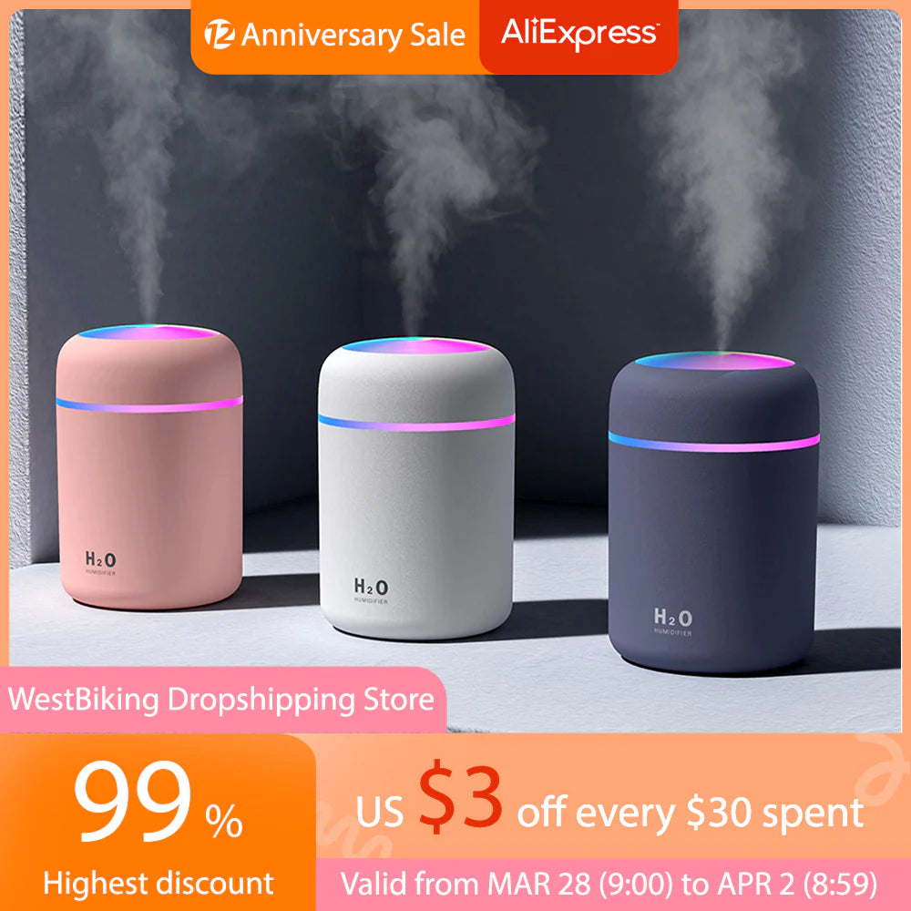 Mini Portable USB Air Humidifier Ultrasonic Purifier Aroma Diffuser Steam Mist Maker Home Office Car Atomizer Aromatherapy