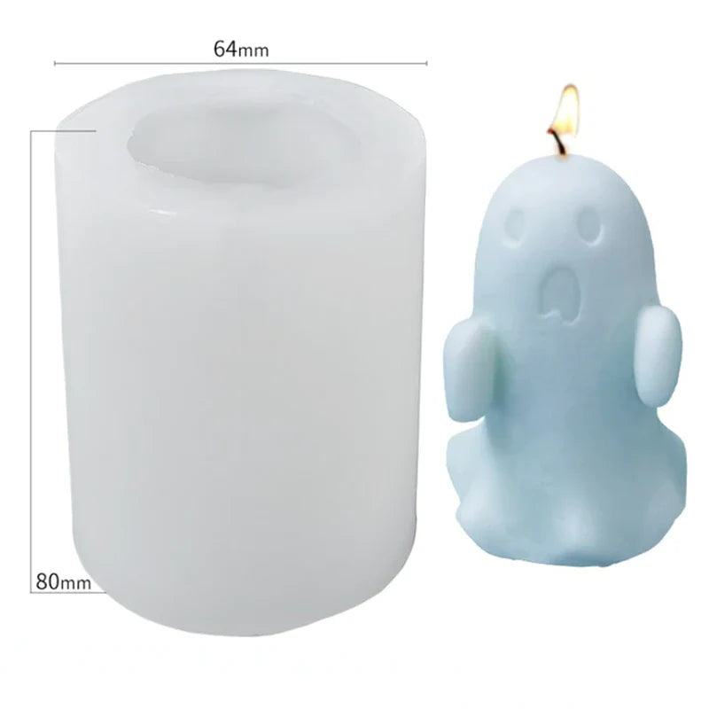 Halloween Ghost Bride Groom Candle Silicone Mold DIY Skull Pumpkin Candle Making Resin Soap Mold Christmas Gift Craft Home Decor