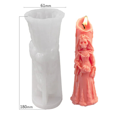 Halloween Ghost Bride Groom Candle Silicone Mold DIY Skull Pumpkin Candle Making Resin Soap Mold Christmas Gift Craft Home Decor