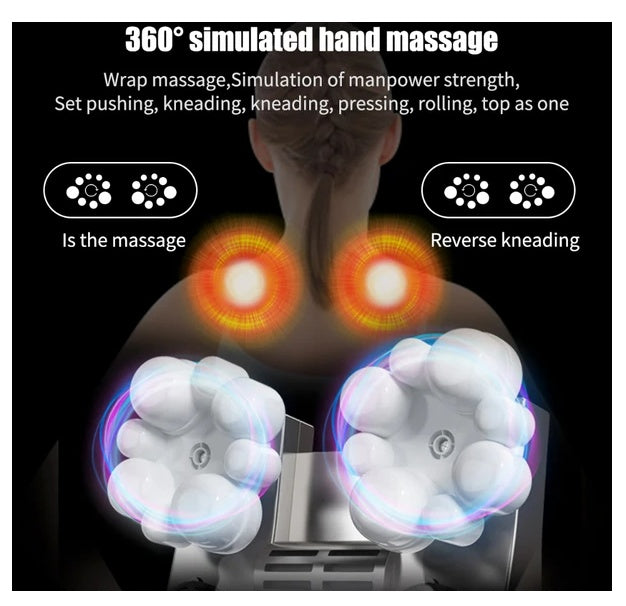 Shiatsu Back Neck And Shoulder Massager With Heat Deep Tissue 3D Kneading Pillow