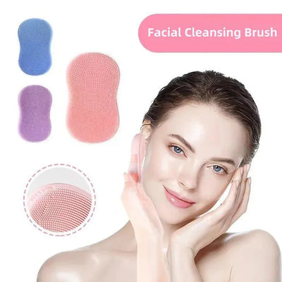2PC Face Scrubber Mini Facial Brush Silicone Wash Exfoliator Finger Glove Pads Handheld Cleansing Brushes Tool Skin Care Deep Clean Baby Shampoo Baby Bath Brush