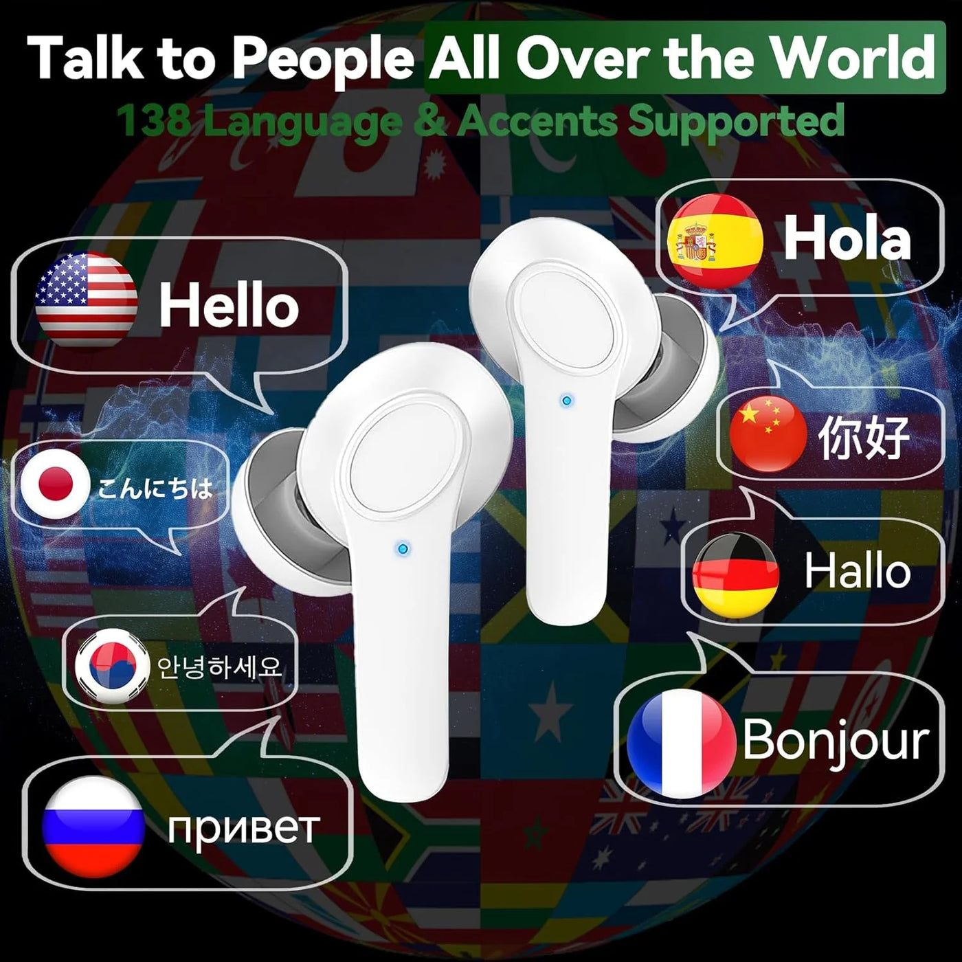 Translator Earbuds 144 Languages Real Time Online Offline Translation Earphones