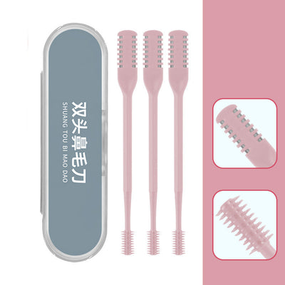 360 Degree Rotating Double Head Nose Hair Trimmer Nose Hair Removal Trimming Washable Portable Nose Ear Hair Trimmer Tools