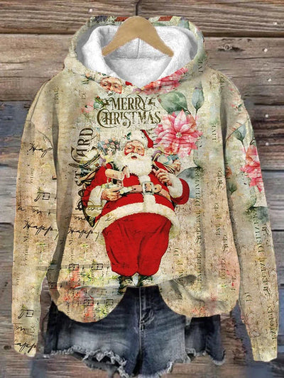 Relaxed Hoodie Festive Knit Pullover