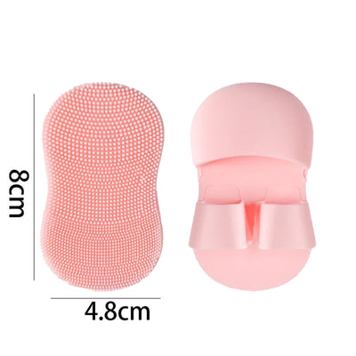 2PC Face Scrubber Mini Facial Brush Silicone Wash Exfoliator Finger Glove Pads Handheld Cleansing Brushes Tool Skin Care Deep Clean Baby Shampoo Baby Bath Brush